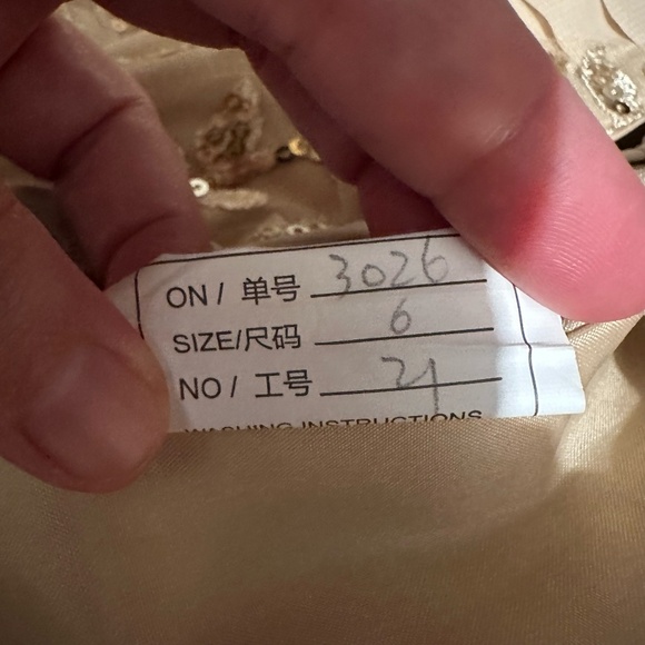 Champagne Sequin A-Line Gown - size 6 - Picture 9 of 9